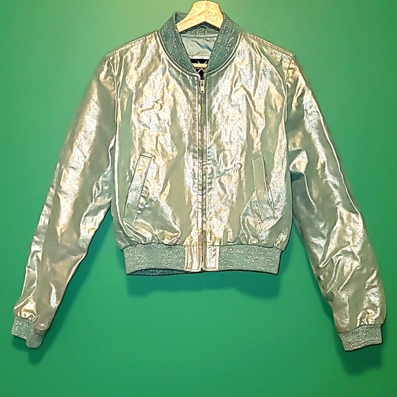 Vintage Maxima Wilson’s Metallic Leather Bomber Jacket - Picture 1 of 13